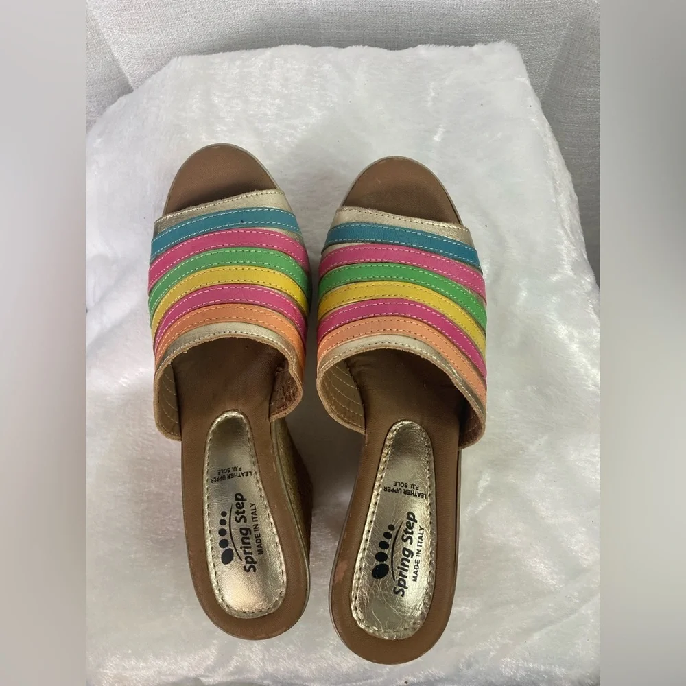 Spring Step Made in Italy 7.5
Leather Cork Wedge Sandal - Picture 5 of 9